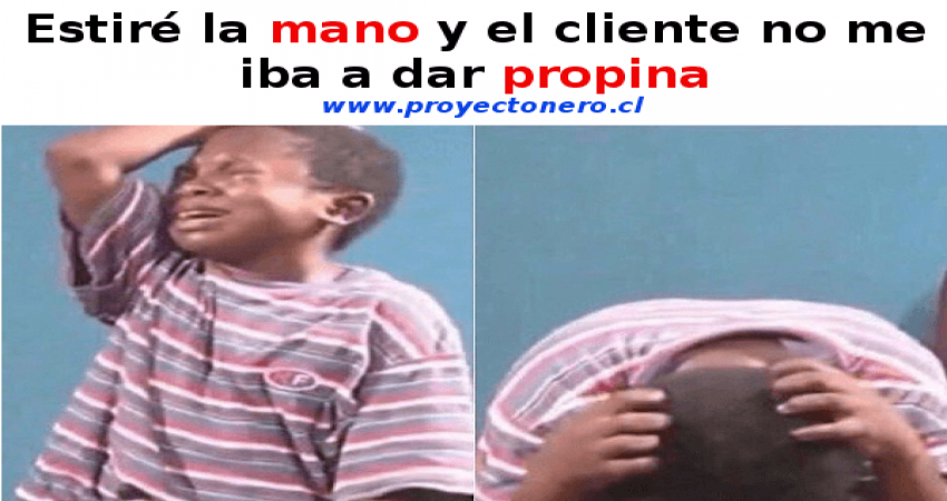 Estiré la mano y no me iba a dar propina